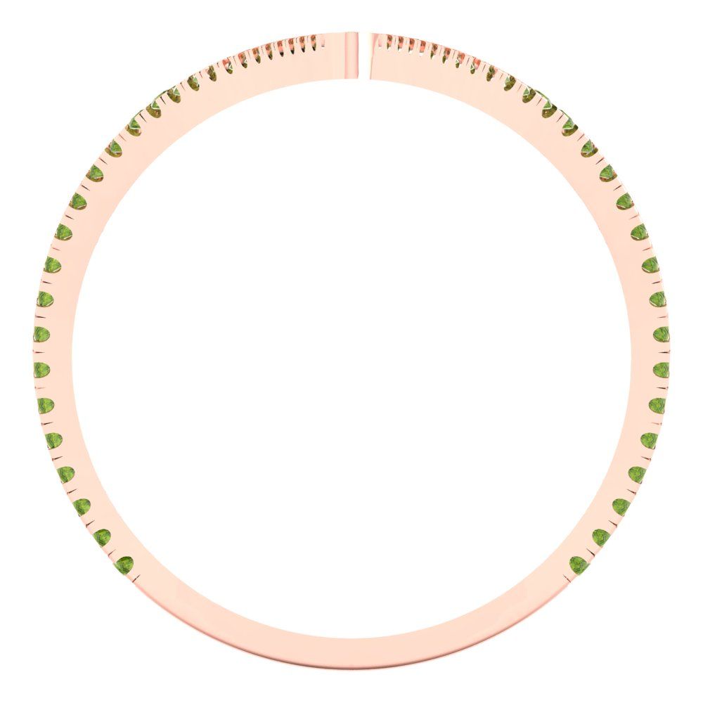 0.525 cttw Natural Peridot Statement Engagement Ring - Solid Gold (Round Cut,1.0mm)