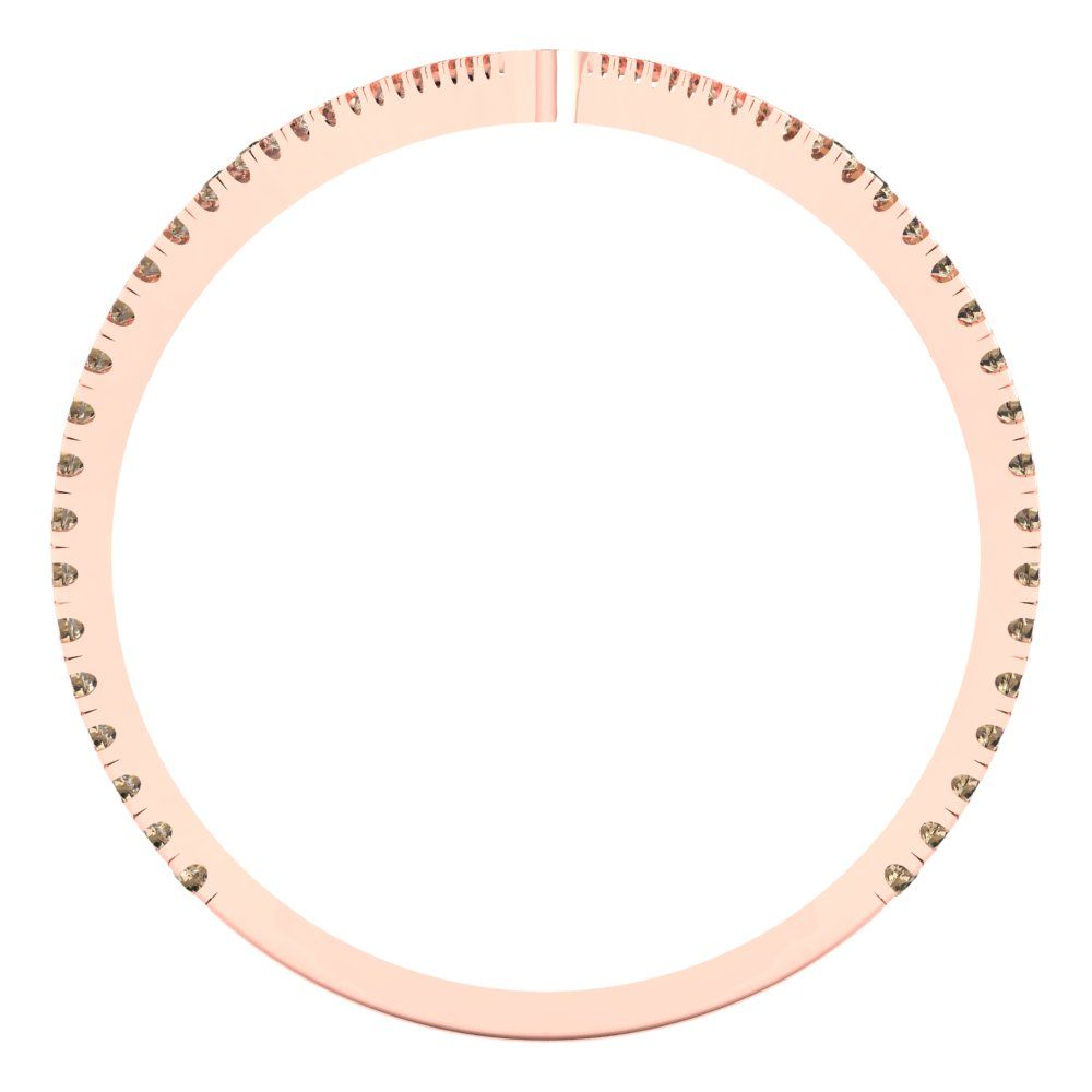 0.525 cttw Yellow Moissanite Statement Engagement Ring - Solid Rose Gold (VVS1, Round Cut,1.0mm)