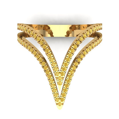 0.525 cttw Natural Citrine Statement Engagement Ring - Solid Gold (Round Cut,1.0mm)