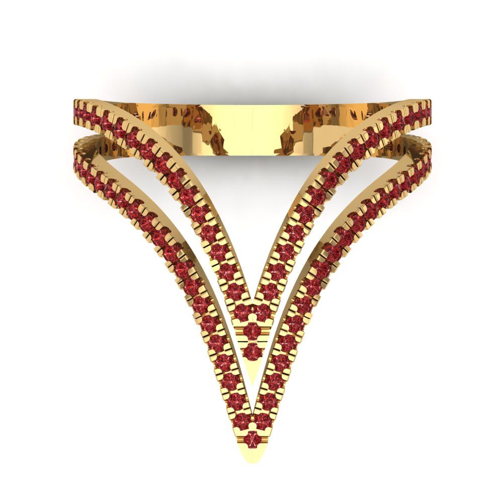 0.525 cttw Natural Garnet Statement Engagement Ring - Solid Gold (Round Cut,1.0mm)