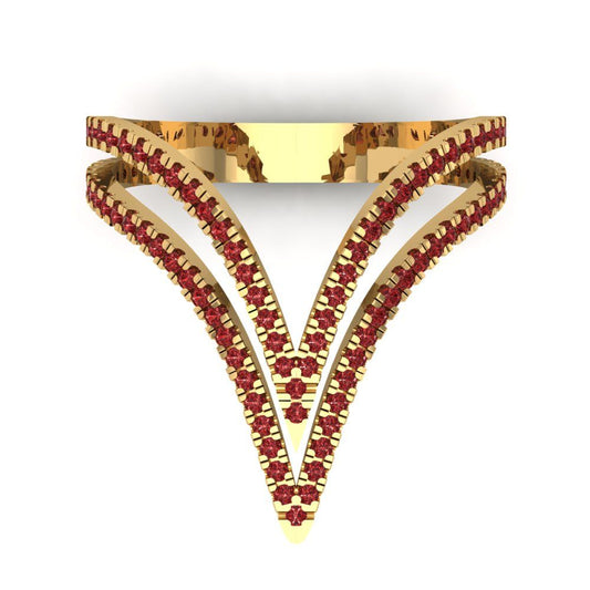 0.525 cttw Natural Garnet Statement Engagement Ring - Solid Yellow Gold (VVS1, Round Cut,1.0mm)