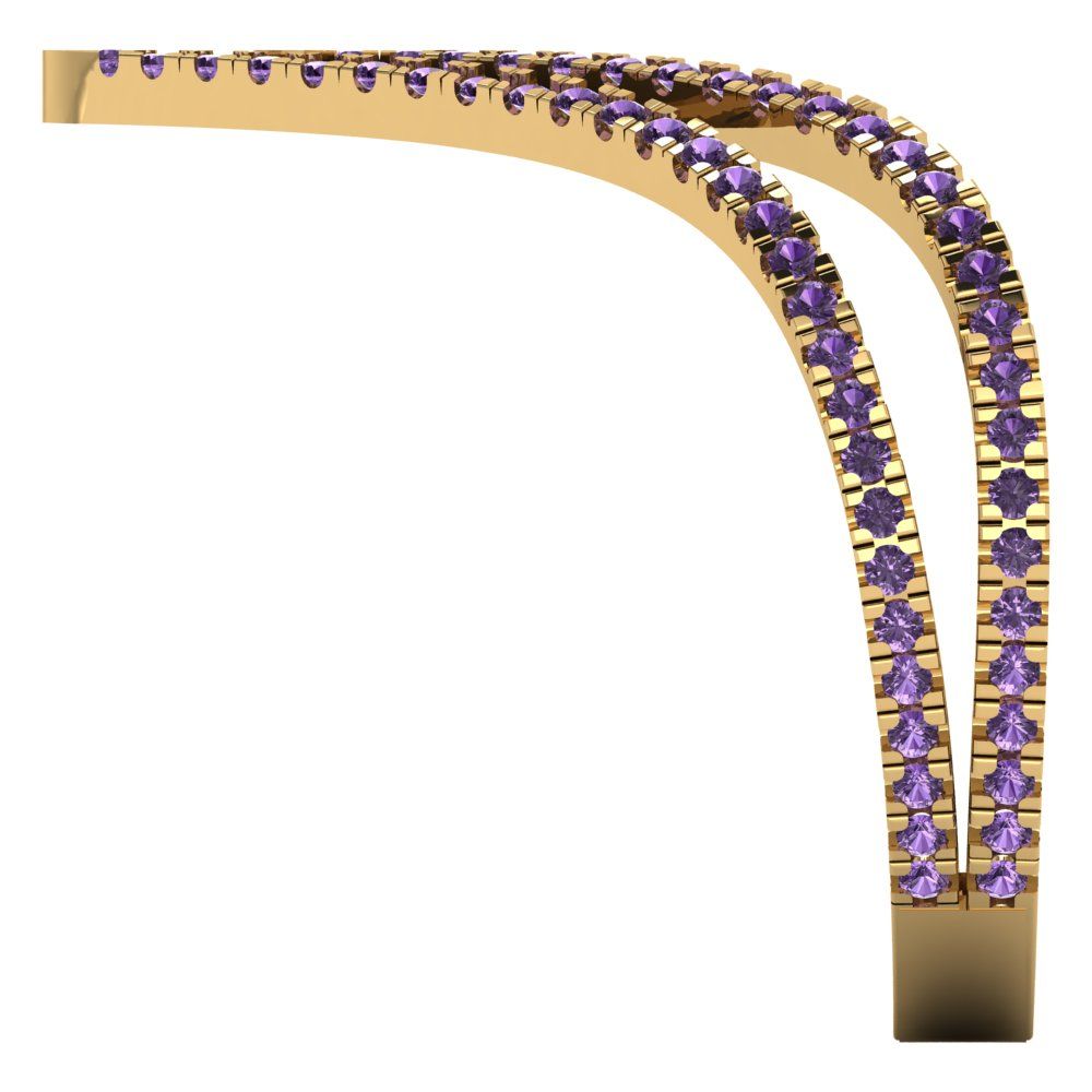 0.525 cttw Simulated Alexandrite Statement Engagement Ring - Solid Gold (Round Cut,1.0mm)