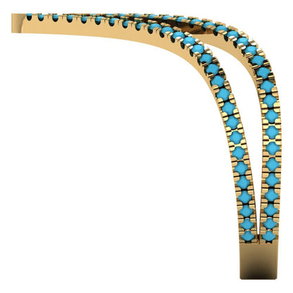 0.525 cttw Simulated Turquoise Statement Engagement Ring - Solid Gold (Round Cut,1.0mm)