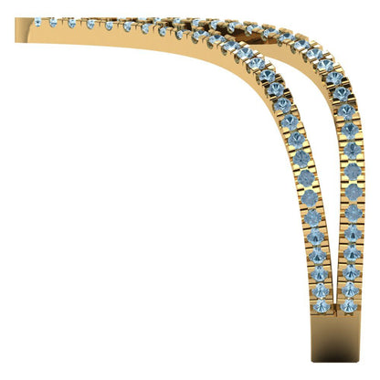 0.525 cttw Natural Swiss Blue Topaz Statement Engagement Ring - Solid Gold (Round Cut,1.0mm)