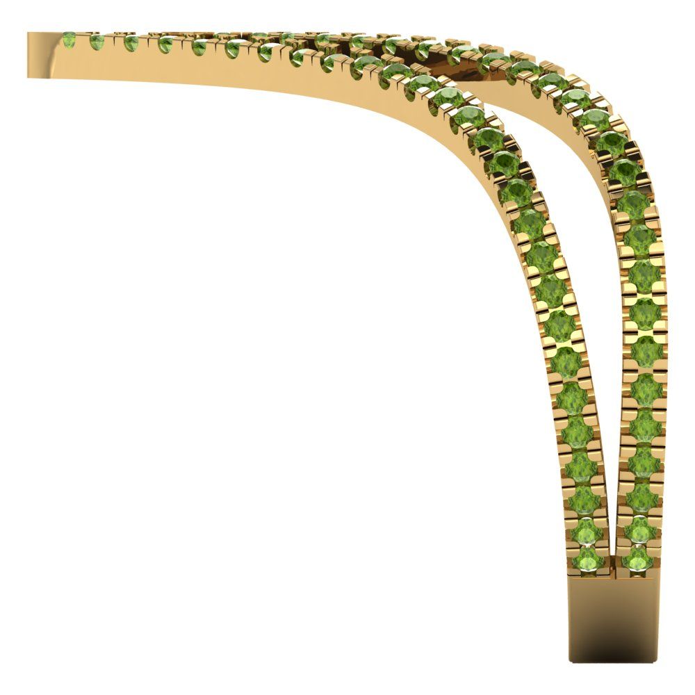 0.525 cttw Natural Peridot Statement Engagement Ring - Solid Gold (Round Cut,1.0mm)