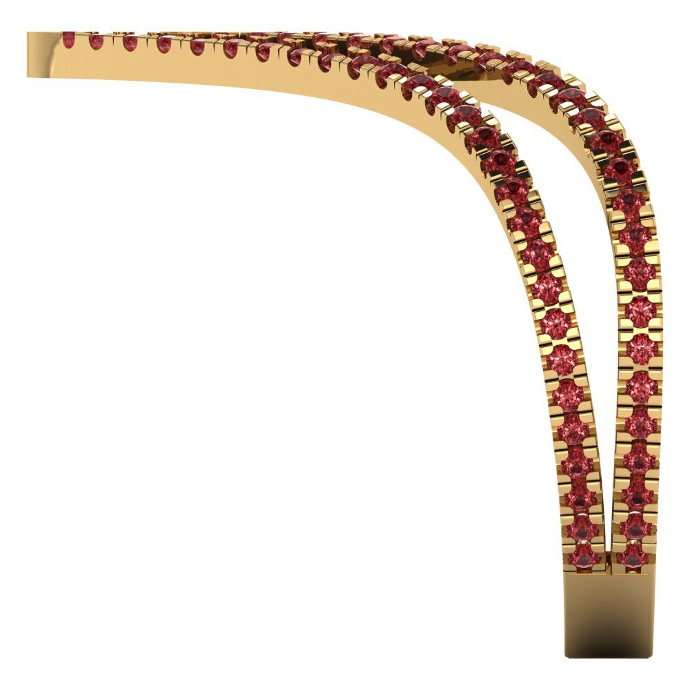 0.525 cttw Natural Garnet Statement Engagement Ring - Solid Gold (Round Cut,1.0mm)