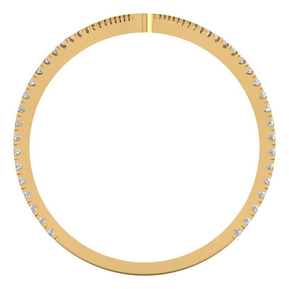 0.525 cttw White Sapphire Statement Engagement Ring - Solid Yellow Gold (VVS1, Round Cut,1.0mm)