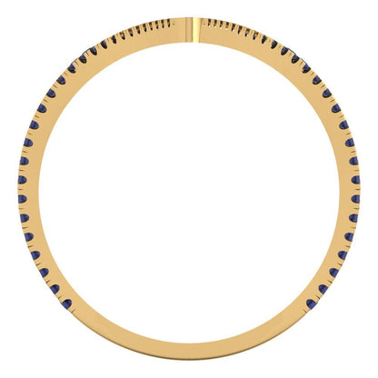 0.525 cttw Simulated Blue Sapphire Statement Engagement Ring - Solid Yellow Gold (VVS1, Round Cut,1.0mm)
