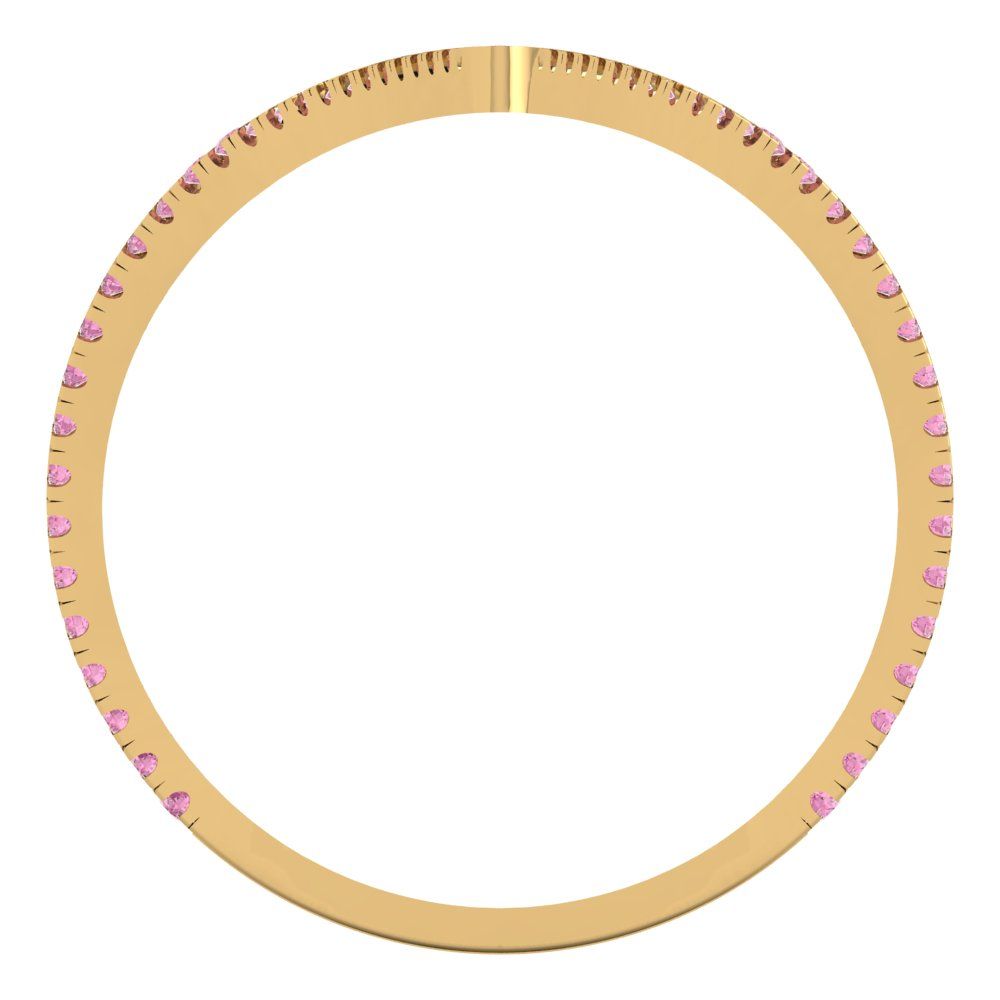 0.525 cttw Zirconia Simulated Pink Diamond Statement Engagement Ring - Solid Yellow Gold (VVS1, Round Cut,1.0mm)