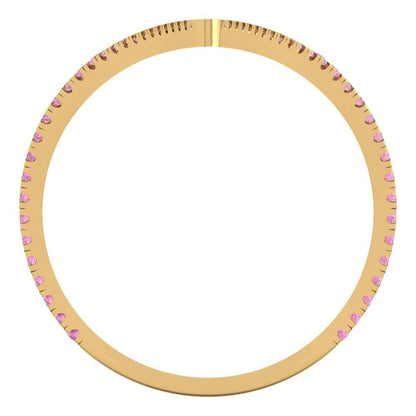 0.525 cttw Zirconia Simulated Pink Diamond Statement Engagement Ring - Solid Yellow Gold (VVS1, Round Cut,1.0mm)