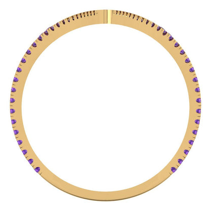 0.525 cttw Natural Amethyst Statement Engagement Ring - Solid Yellow Gold (VVS1, Round Cut,1.0mm)