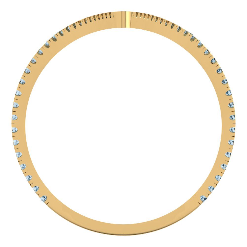 0.525 cttw Natural Swiss Blue Topaz Statement Engagement Ring - Solid Gold (Round Cut,1.0mm)