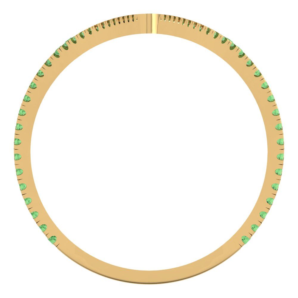 0.525 cttw Zirconia Simulated Green Diamond Statement Engagement Ring - Solid Yellow Gold (VVS1, Round Cut,1.0mm)