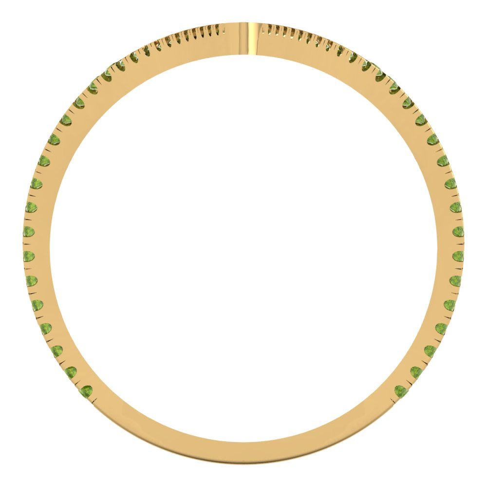 0.525 cttw Natural Peridot Statement Engagement Ring - Solid Gold (Round Cut,1.0mm)