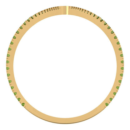 0.525 cttw Natural Peridot Statement Engagement Ring - Solid Gold (Round Cut,1.0mm)