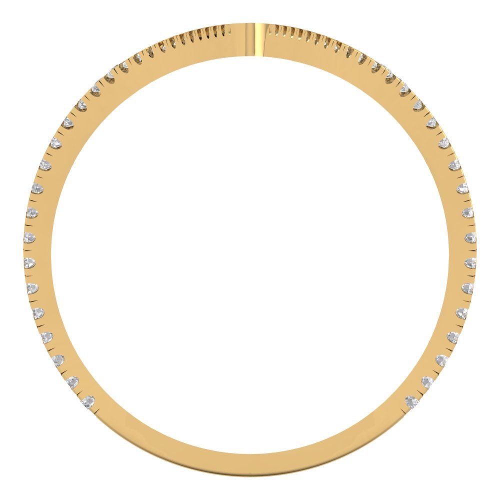 0.525 cttw Zirconia Simulated Diamond Statement Engagement Ring - Solid Yellow Gold (VVS1, Round Cut,1.0mm)