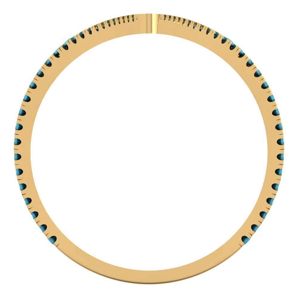 0.525 cttw Simulated Turquoise Statement Engagement Ring - Solid Gold (Round Cut,1.0mm)