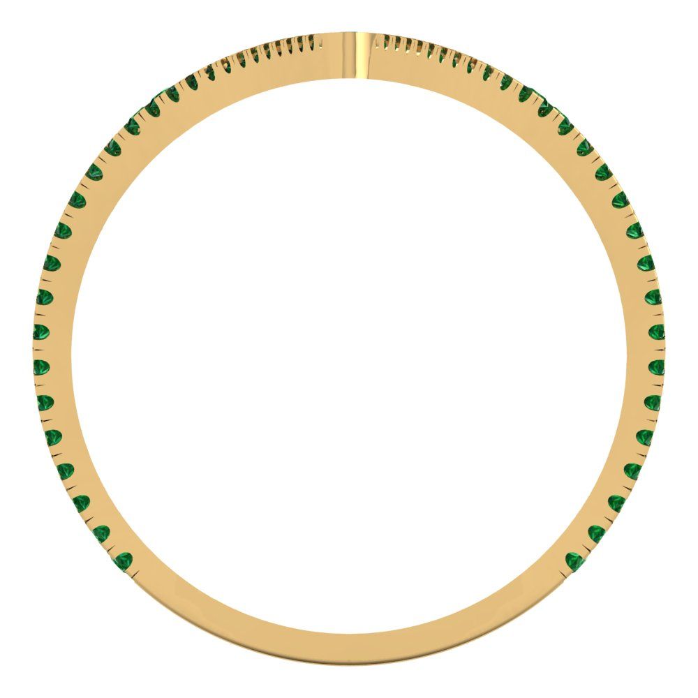0.525 cttw Simulated Emerald Statement Engagement Ring - Solid Yellow Gold (VVS1, Round Cut,1.0mm)