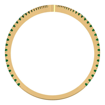 0.525 cttw Simulated Emerald Statement Engagement Ring - Solid Yellow Gold (VVS1, Round Cut,1.0mm)