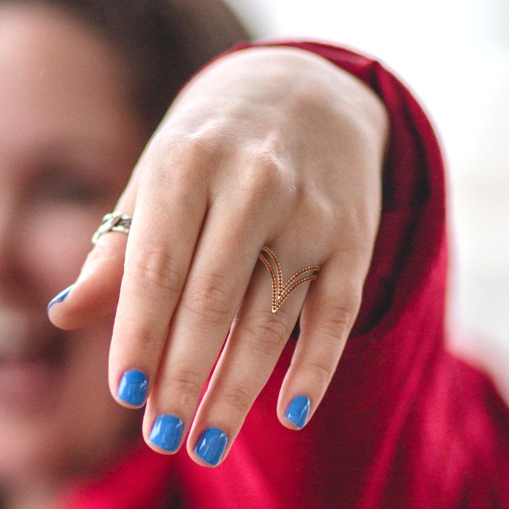 0.525 cttw Natural Garnet Statement Engagement Ring - Solid Gold (Round Cut,1.0mm)