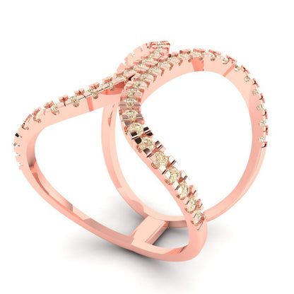 0.5 cttw Natural Morganite Statement Engagement Ring - Solid Rose Gold (VVS1, Round Cut,1.3mm)