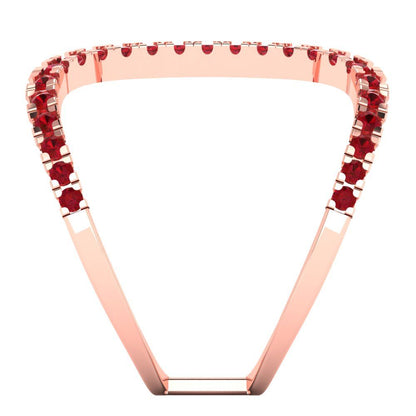 0.5 cttw Simulated Pink Tourmaline Statement Engagement Ring - Solid Rose Gold (VVS1, Round Cut,1.3mm)