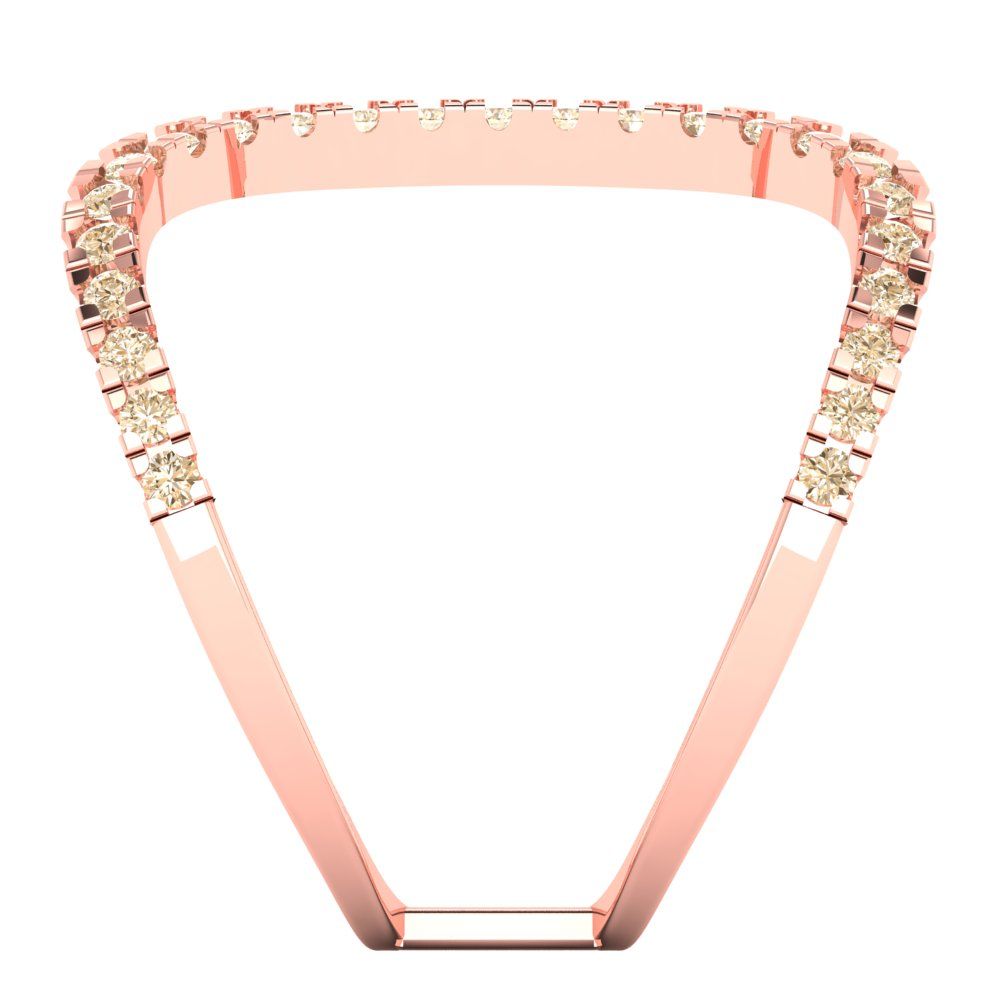 0.5 cttw Natural Morganite Statement Engagement Ring - Solid Rose Gold (VVS1, Round Cut,1.3mm)