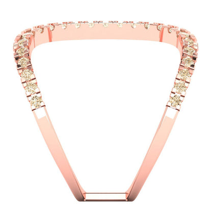 0.5 cttw Natural Morganite Statement Engagement Ring - Solid Rose Gold (VVS1, Round Cut,1.3mm)