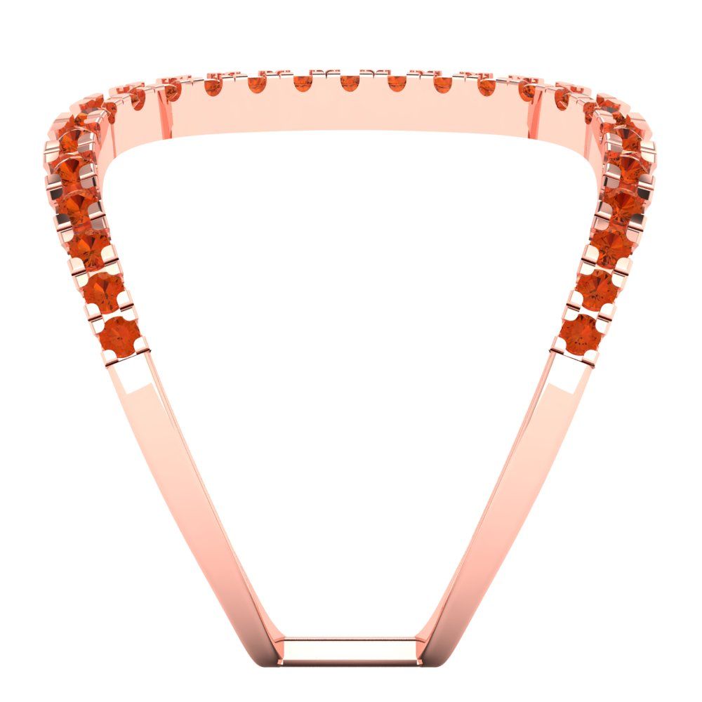 0.5 cttw Zirconia Simulated Red Diamond Statement Engagement Ring - Solid Rose Gold (VVS1, Round Cut,1.3mm)