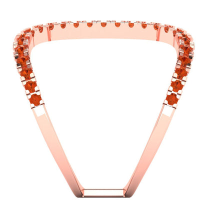 0.5 cttw Zirconia Simulated Red Diamond Statement Engagement Ring - Solid Rose Gold (VVS1, Round Cut,1.3mm)