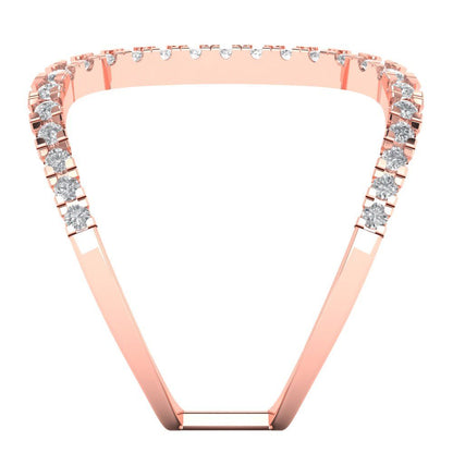 0.5 cttw Moissanite Statement Engagement Ring - Solid Rose Gold (VVS1, Round Cut,1.3mm)