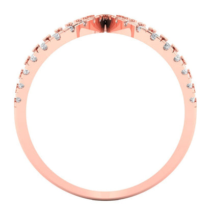 0.5 cttw Moissanite Statement Engagement Ring - Solid Rose Gold (VVS1, Round Cut,1.3mm)