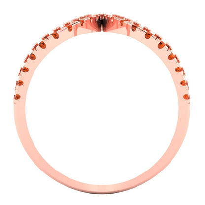 0.5 cttw Simulated Pink Tourmaline Statement Engagement Ring - Solid Rose Gold (VVS1, Round Cut,1.3mm)