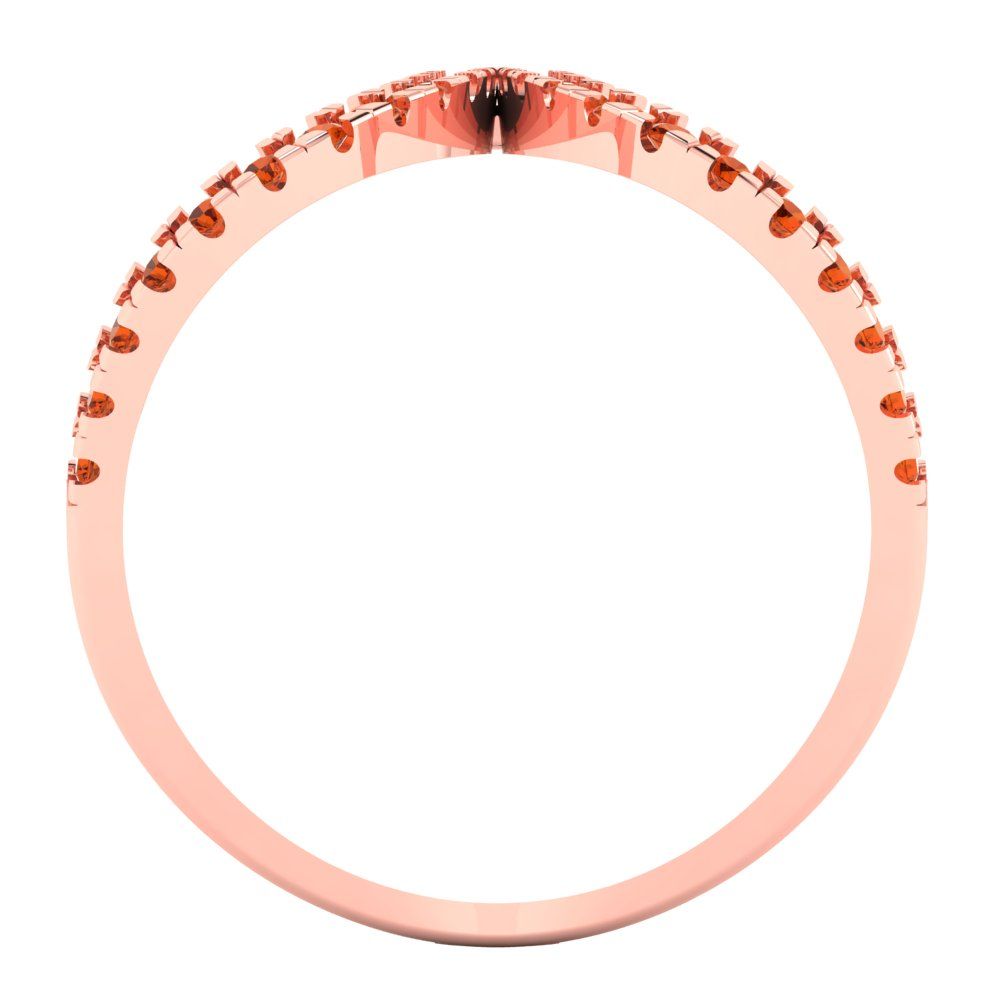 0.5 cttw Simulated Ruby Statement Engagement Ring - Solid Rose Gold (VVS1, Round Cut,1.3mm)