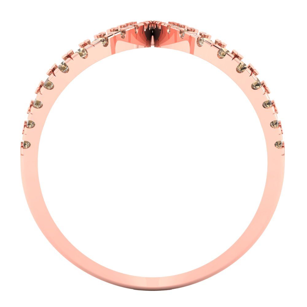 0.5 cttw Yellow Moissanite Statement Engagement Ring - Solid Rose Gold (VVS1, Round Cut,1.3mm)