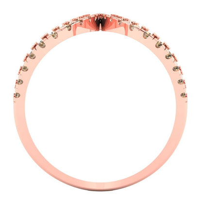 0.5 cttw Yellow Moissanite Statement Engagement Ring - Solid Rose Gold (VVS1, Round Cut,1.3mm)