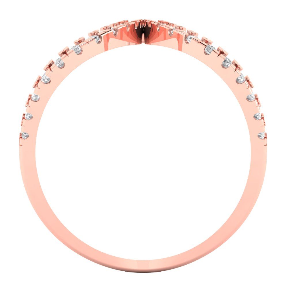 0.5 cttw Zirconia Simulated Diamond Statement Engagement Ring - Solid Rose Gold (VVS1, Round Cut,1.3mm)