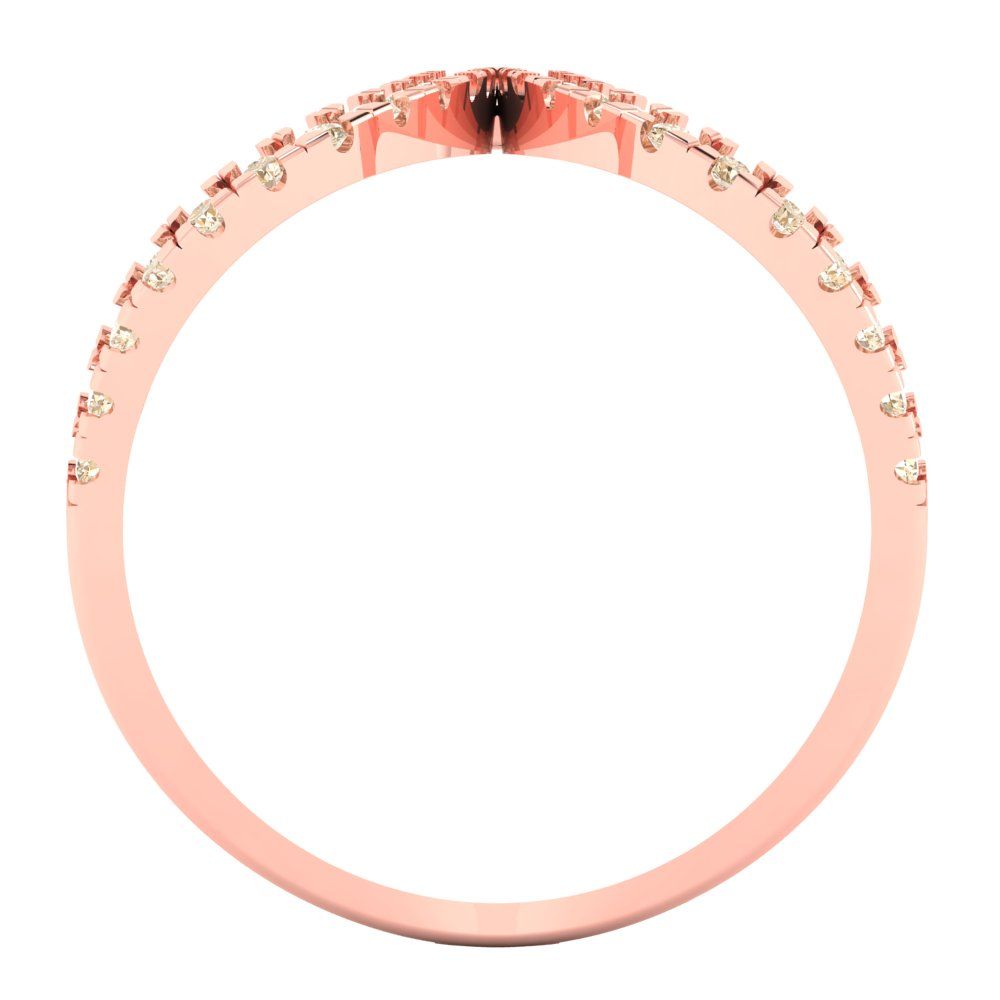 0.5 cttw Natural Morganite Statement Engagement Ring - Solid Rose Gold (VVS1, Round Cut,1.3mm)