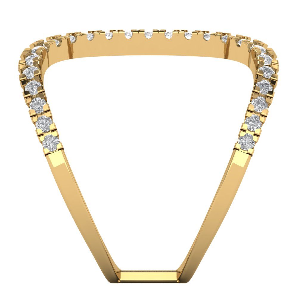 0.5 cttw Moissanite Statement Engagement Ring - Solid Yellow Gold (VVS1, Round Cut,1.3mm)