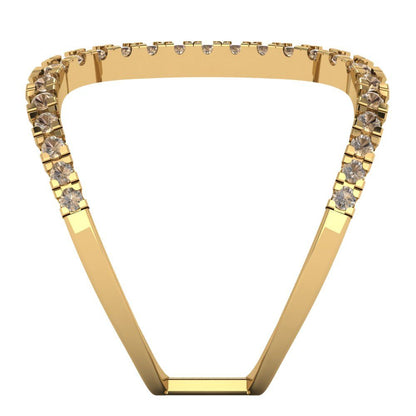 0.5 cttw Yellow Moissanite Statement Engagement Ring - Solid Yellow Gold (VVS1, Round Cut,1.3mm)