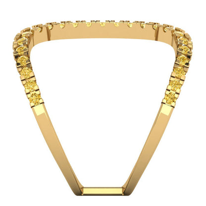 0.5 cttw Natural Citrine Statement Engagement Ring - Solid Yellow Gold (VVS1, Round Cut,1.3mm)