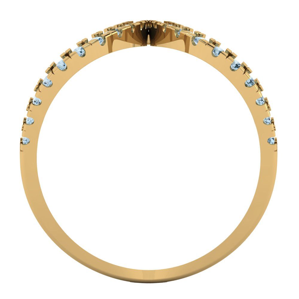 0.5 cttw Natural Sky Blue Topaz Statement Engagement Ring - Solid Yellow Gold (VVS1, Round Cut,1.3mm)