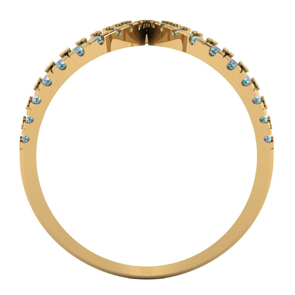 0.5 cttw Blue Moissanite Statement Engagement Ring - Solid Yellow Gold (VVS1, Round Cut,1.3mm)