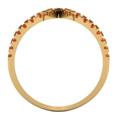0.5 cttw Zirconia Simulated Red Diamond Statement Engagement Ring - Solid Yellow Gold (VVS1, Round Cut,1.3mm)