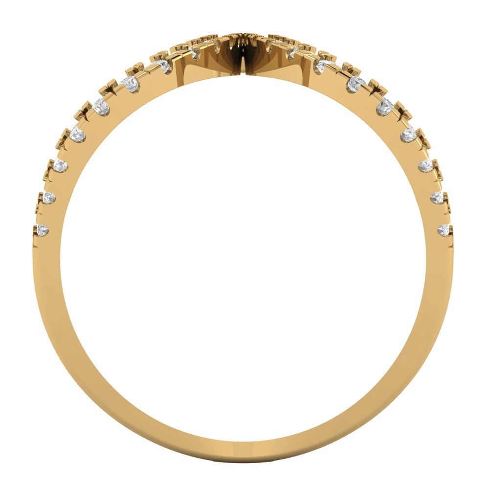 0.5 cttw Moissanite Statement Engagement Ring - Solid Yellow Gold (VVS1, Round Cut,1.3mm)