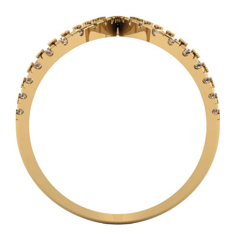 0.5 cttw Yellow Moissanite Statement Engagement Ring - Solid Yellow Gold (VVS1, Round Cut,1.3mm)