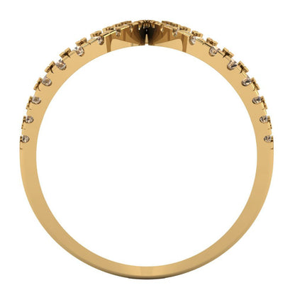 0.5 cttw Yellow Moissanite Statement Engagement Ring - Solid Yellow Gold (VVS1, Round Cut,1.3mm)