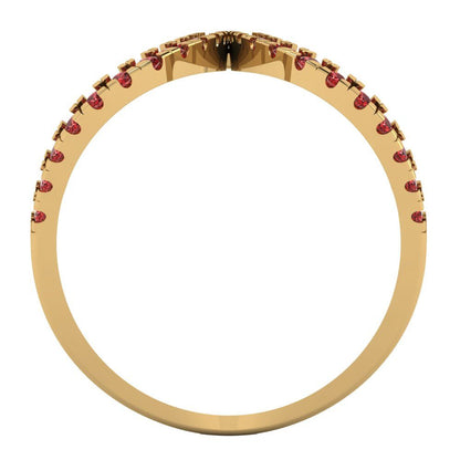 0.5 cttw Natural Garnet Statement Engagement Ring - Solid Yellow Gold (VVS1, Round Cut,1.3mm)