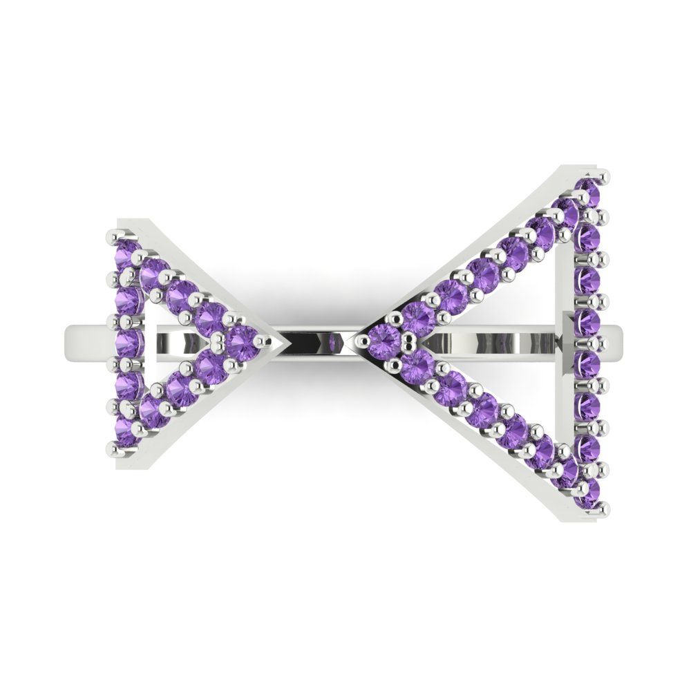 0.2475 cttw Simulated Alexandrite Statement Engagement Ring - Solid Gold (Round Cut,1.2mm)