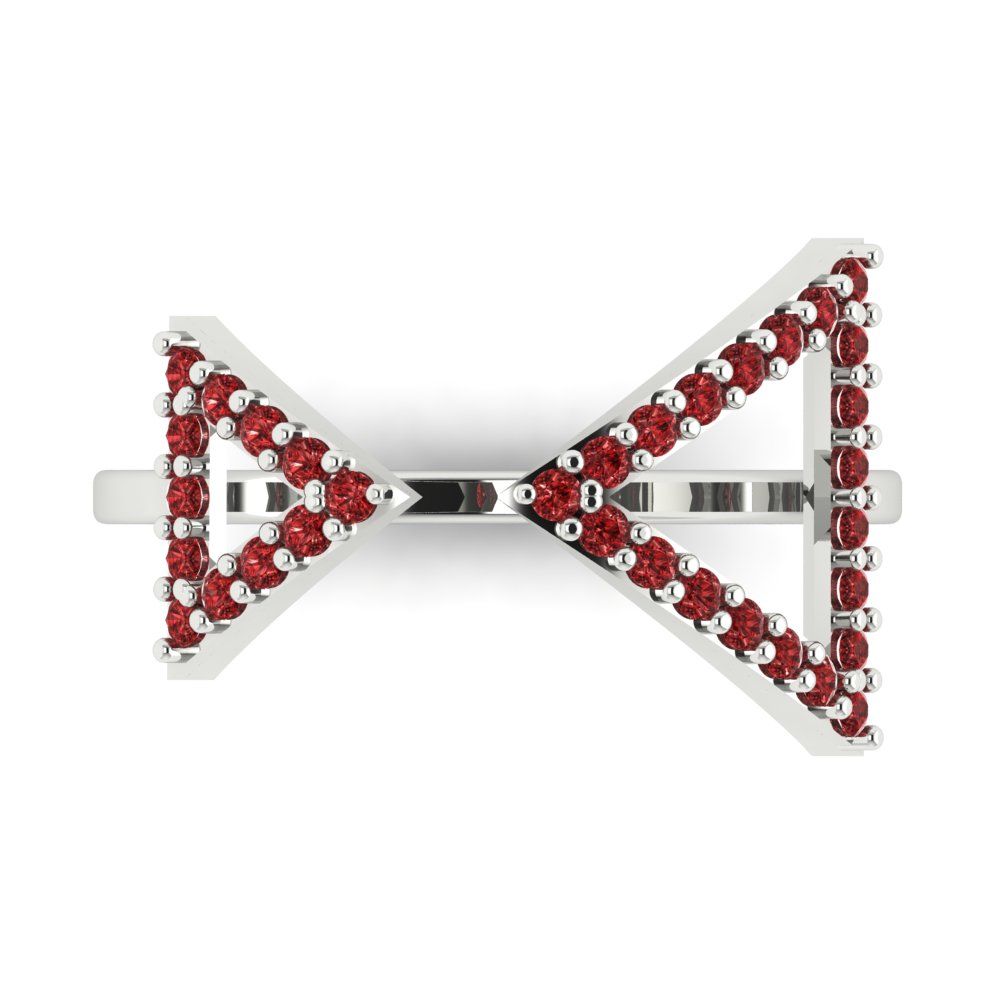 0.2475 cttw Natural Garnet Statement Engagement Ring - Solid Gold (Round Cut,1.2mm)